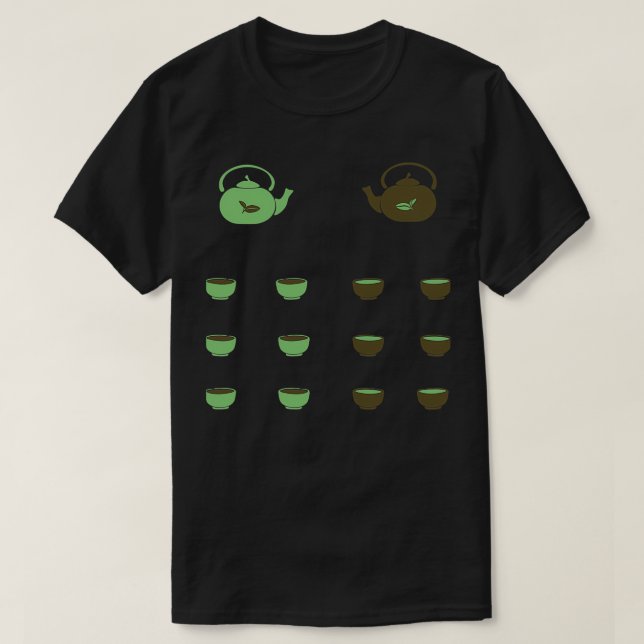 Teetasse und Teekanne T-Shirt (Design vorne)