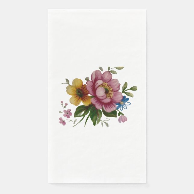 Teetassen-Blumenstrauß Serviette (Vorderseite)