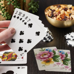 Teetassen-Blumenstrauß Spielkarten