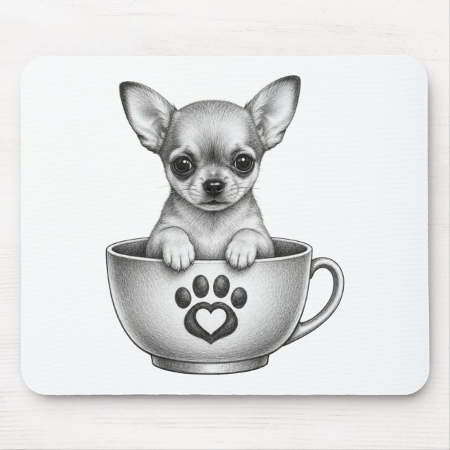 Teetassen Chihuahua Welpe  Mousepad (Vorne)