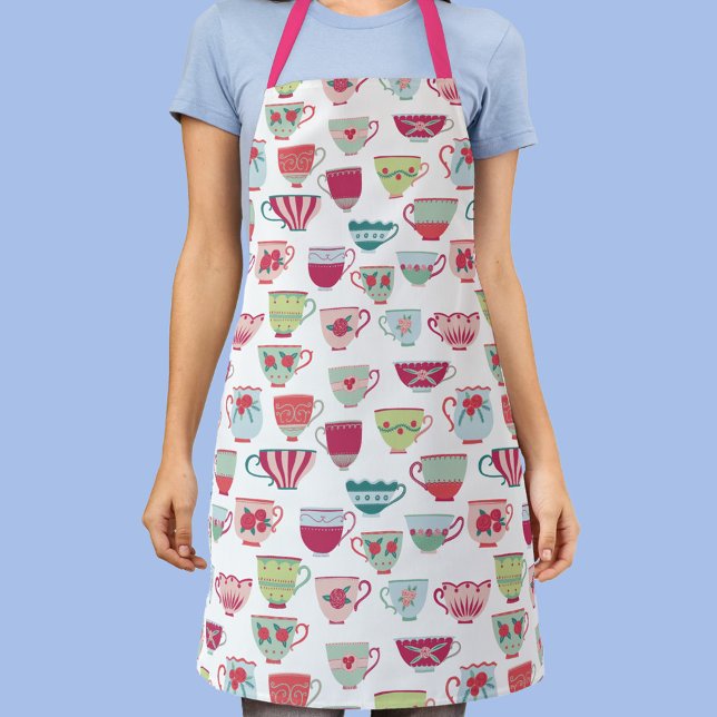 Teetassen-Muster Schürze (Tea cup pattern apron)