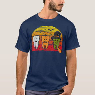 Teeth Ghost Pumpkin Hexe Niedlich Dental Halloween T-Shirt