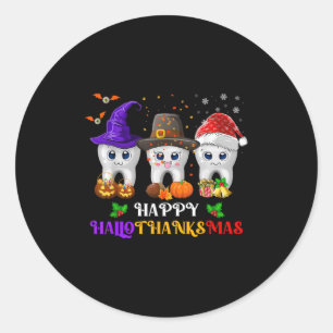 Teeth Hallothanksmas Halloween Erntedank Christ Runder Aufkleber