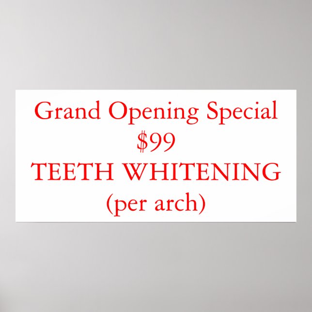 Teeth Whitening Poster (Vorne)