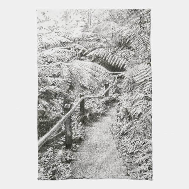 Teetuch - "Ferntree Gully Descent" Geschirrtuch (Vertikal)