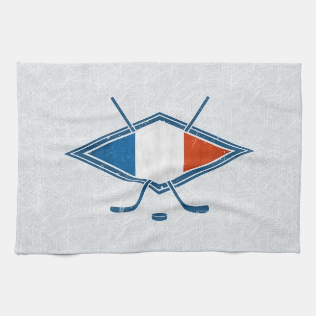 Teetücher für die französische Eishockeyflagge Geschirrtuch (Horizontal)