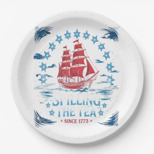Teeüberzug seit 1773 Red White Blue Funny 4 Pappteller