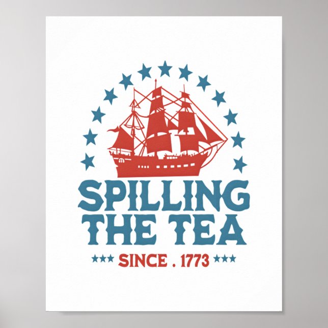 Teeüberzug seit 1773 Red White Blue Funny 4 Poster (Vorne)
