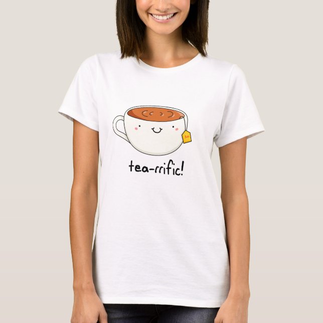 Teevoller Funny Cup of Tea Pun T-Shirt (Vorderseite)