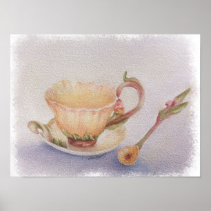 Teezeit am Morgen Poster