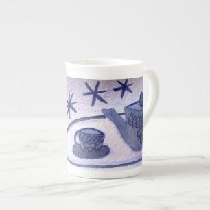 ...Teezeit....art von Jutta Gabriel.. Prozellantasse