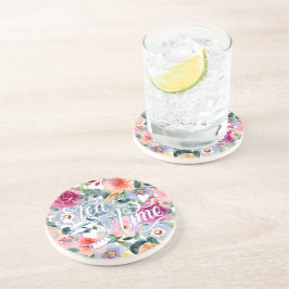 Teezeit Blumen Getränkeuntersetzer