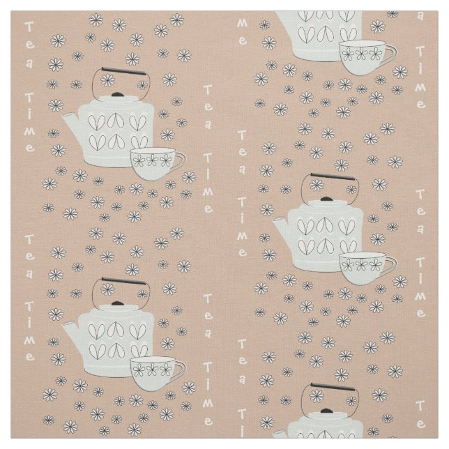 Teezeit den Kessel anziehen Stoff (Muster)