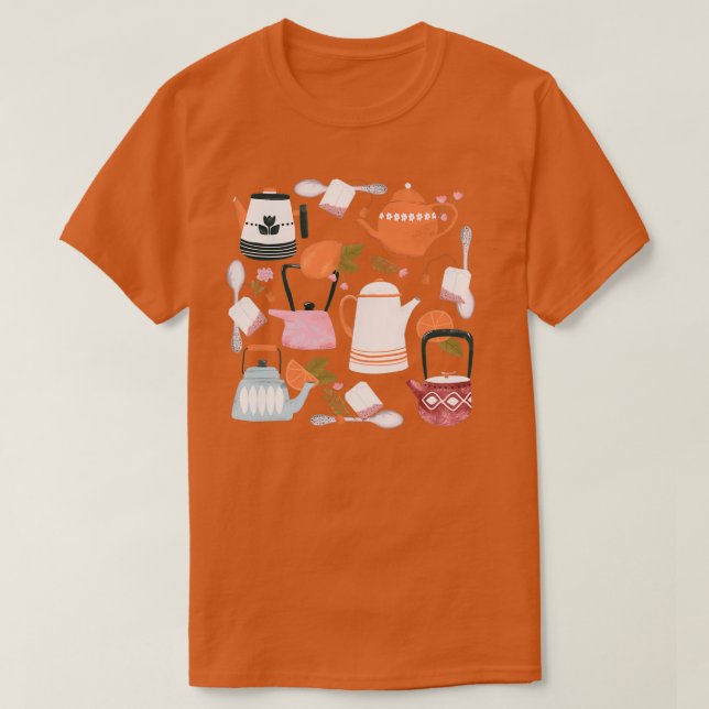 Teezeit dunkler Hintergrund T-Shirt (Design vorne)