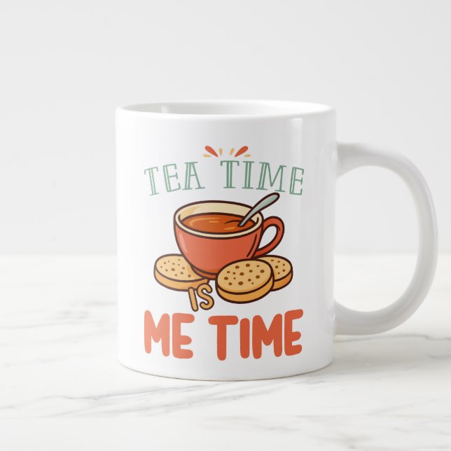 Teezeit ist meine Zeit Entspannender Teeliebhaber Jumbo-Tasse (Rechts)