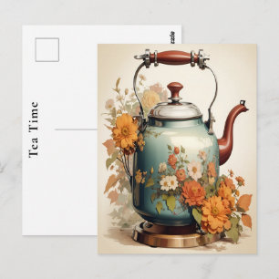 Teezeit Kaffeepause Freunde treffen sich Postkarte