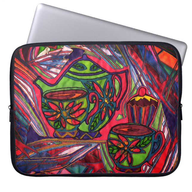 Teezeit Laptopschutzhülle (Vorderseite)