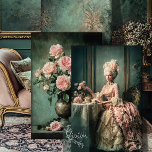 Teezeit Mary Antoinette Schwergewicht-Decoupage Geschenkpapier Set