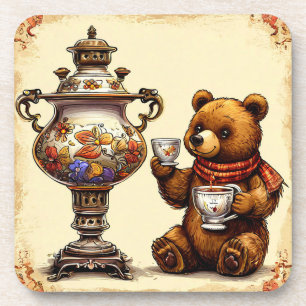 Teezeit mit Bär Getränkeuntersetzer