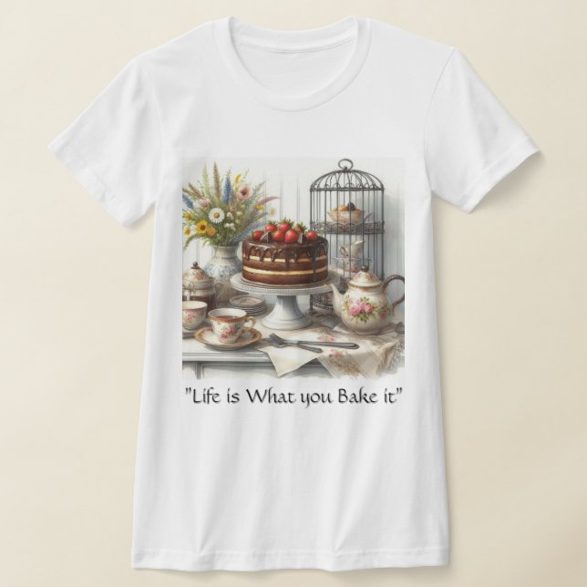 Teezeit mit Schokoladenkuchen T-Shirt (Ablage )