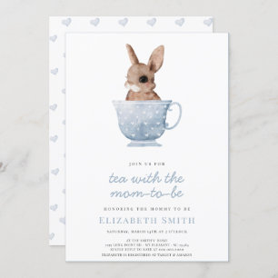 Teezeit Party Niedlich Blauer Babydusche Einladung