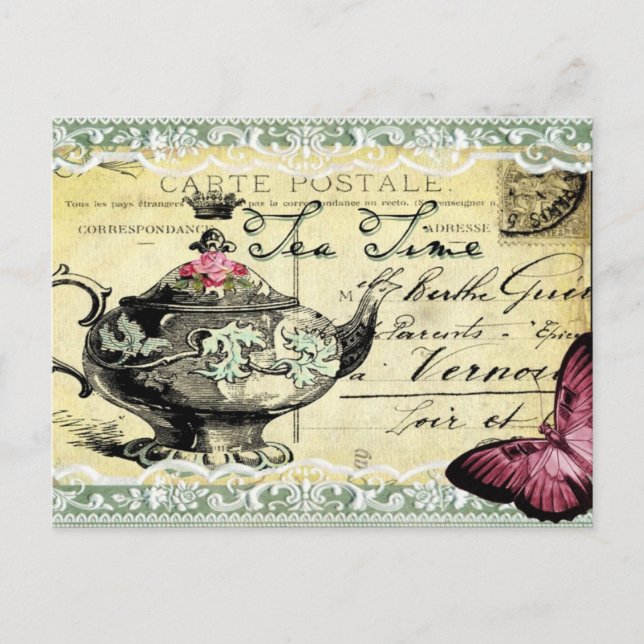 Teezeit Postkarte (Vorderseite)
