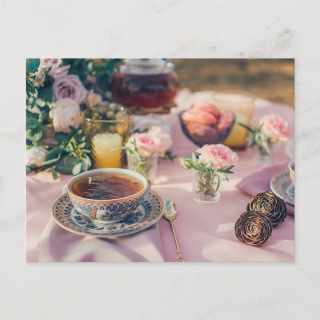Teezeit Postkarte für den Tee (Vorderseite)