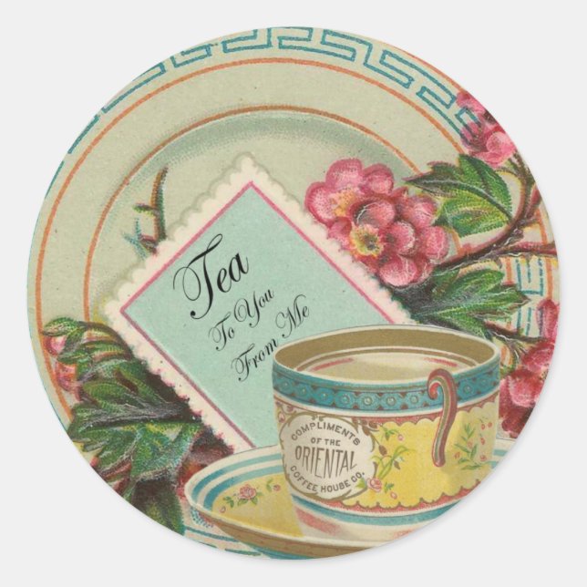 Teezeit Runder Aufkleber (Vorderseite)