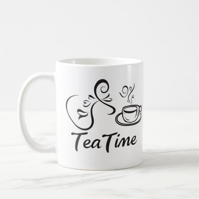Teezeit-Slogan-Tasse Kaffeetasse (Links)