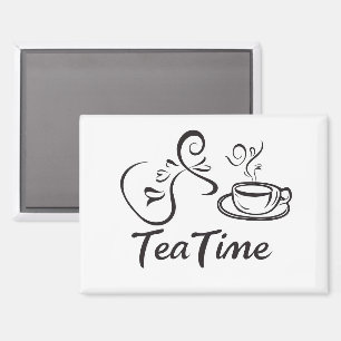 Teezeit-Slogan-Tasse Magnet