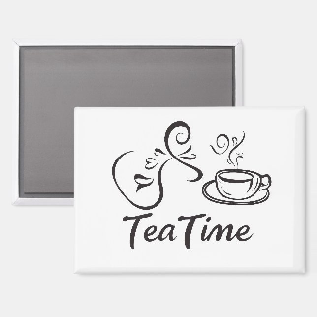 Teezeit-Slogan-Tasse Magnet (Vorderseite/Rückseite)