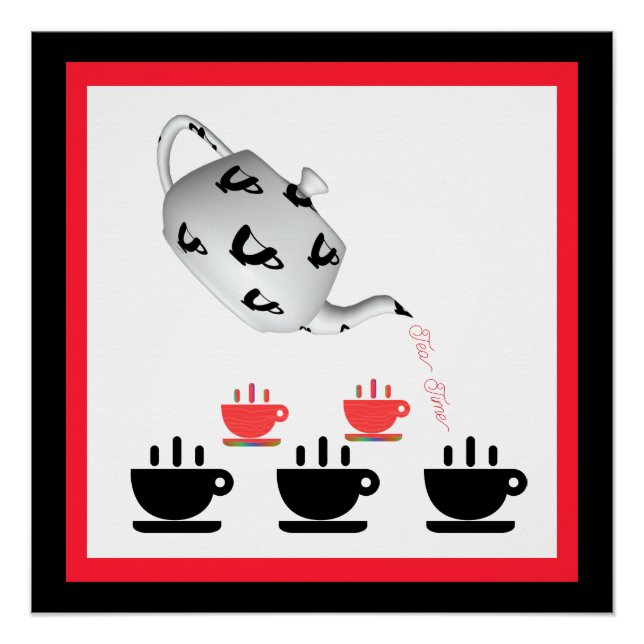 Teezeit Teekanne Poster (Vorderseite)