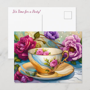 Teezeit - Teeparty Postkarte