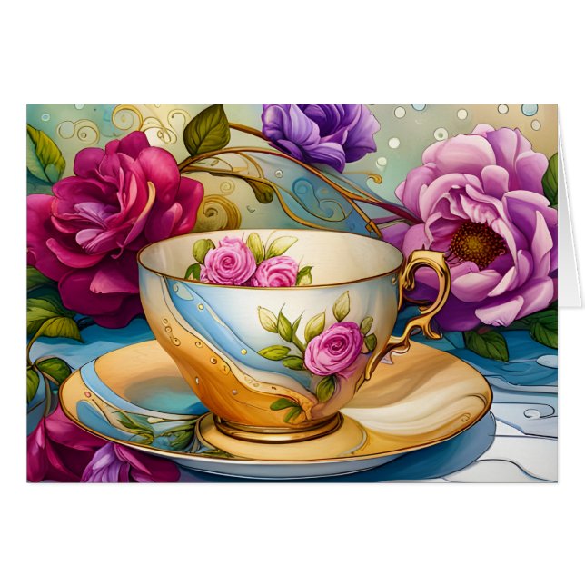 Teezeit - Teetassen-Kunst  (Vorderseite (Horizontal))