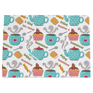 Teezeit und Süßigkeiten Geschenktasche Große Geschenktüte