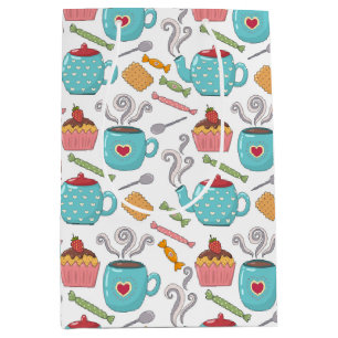 Teezeit und Süßigkeiten Geschenktasche Mittlere Geschenktüte