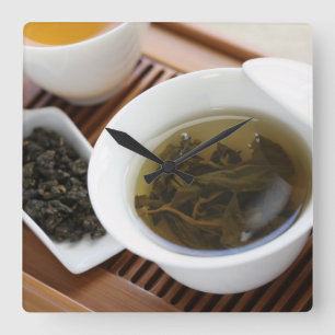 Teezeremonie des traditionellen Chinesen: oolong Quadratische Wanduhr