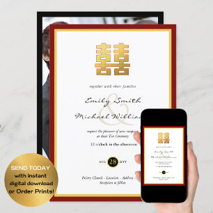 Teezeremonie Einladung Foto Doppeltes Glück