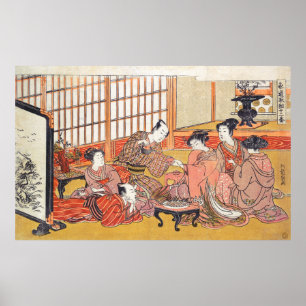 Teezeremonie Isoda Koryusai japanese woodblock art Poster