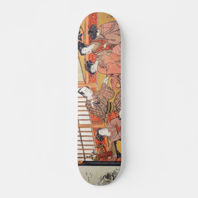 Teezeremonie Isoda Koryusai japanese woodblock art Skateboard (Vorne)