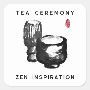 Teezeremonie/Zen-Inspiration Quadratischer Aufkleber