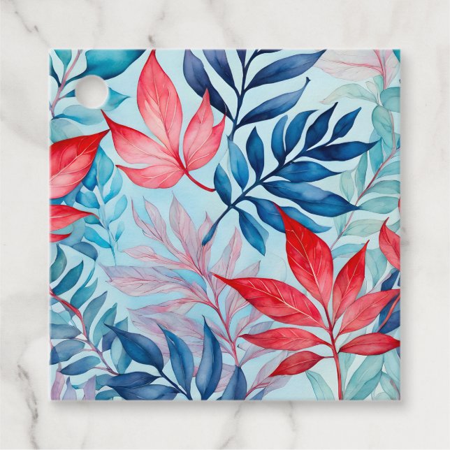 Teftags für bunte Botanische Kunst Geschenkanhänger (Vorderseite)