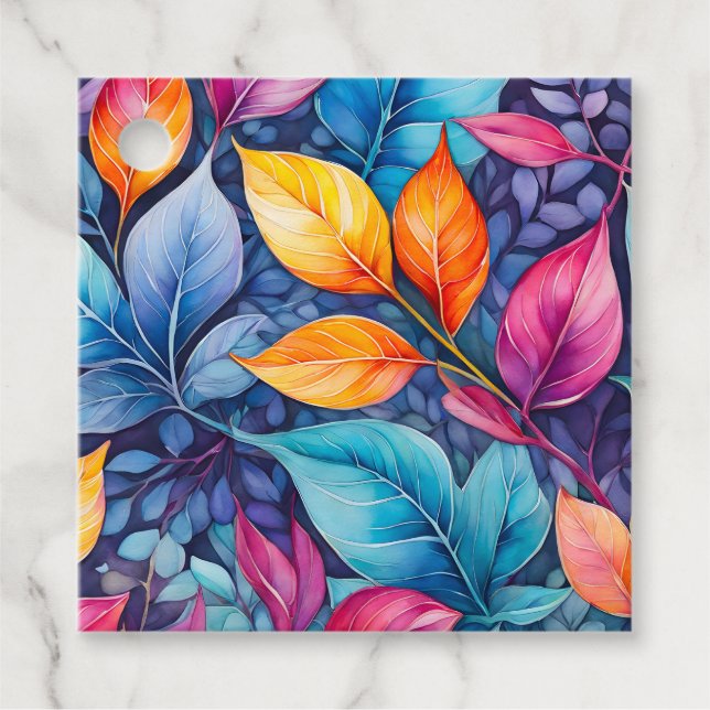 Teftags für bunte Botanische Kunst Geschenkanhänger (Vorderseite)