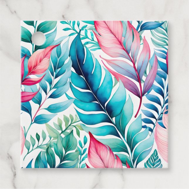 Teftags für bunte Botanische Kunst Geschenkanhänger (Vorderseite)