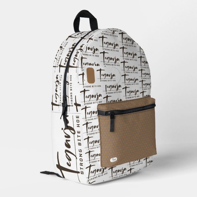 TEGARJA BEDRUCKTER RUCKSACK (Rückseitige Ecke links)