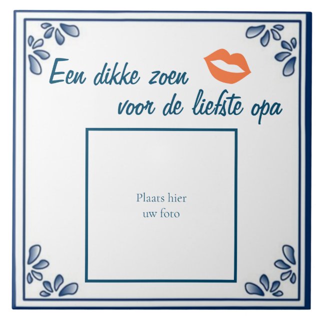 Tegel cadeau voor opa met foto fliese (Vorderseite)