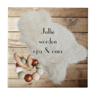 Tegel met tekst "Jullie worden opa & oma" Fliese