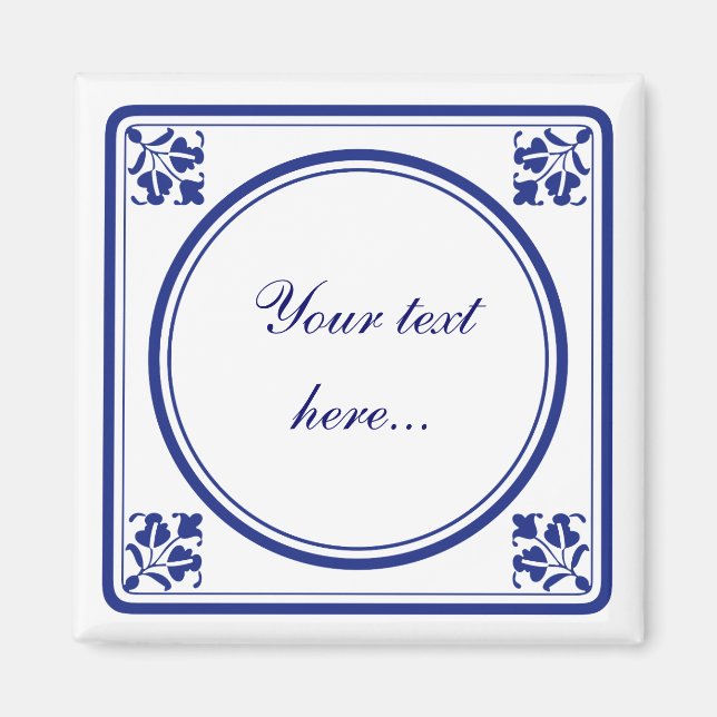 Tegeltje, kleine holländische Kachel Magnet (Vorne)