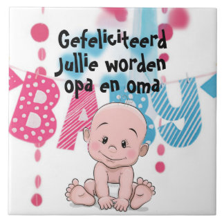 Tegeltje voor opa en oma, zwangerschap fliese