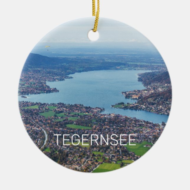 Tegernsee Bayerischer See Panorama Souvenir Keramik Ornament (Vorne)